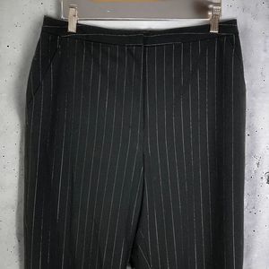 Merona Women's size 10 Black Silver metallic pinstripe Straight leg Dress Pants